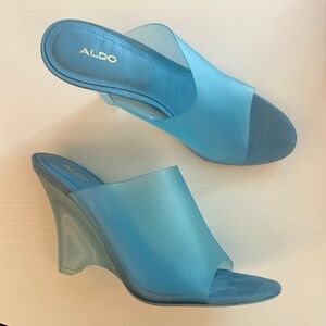 Aldo Clear Blue Wedges 💙 Size 8 NWT